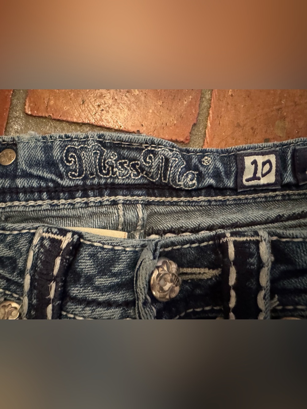 Miss Me Girls Size 10 Bootcut Jeans Rhinestone Embellished Western Y2K - Picture 6 of 14